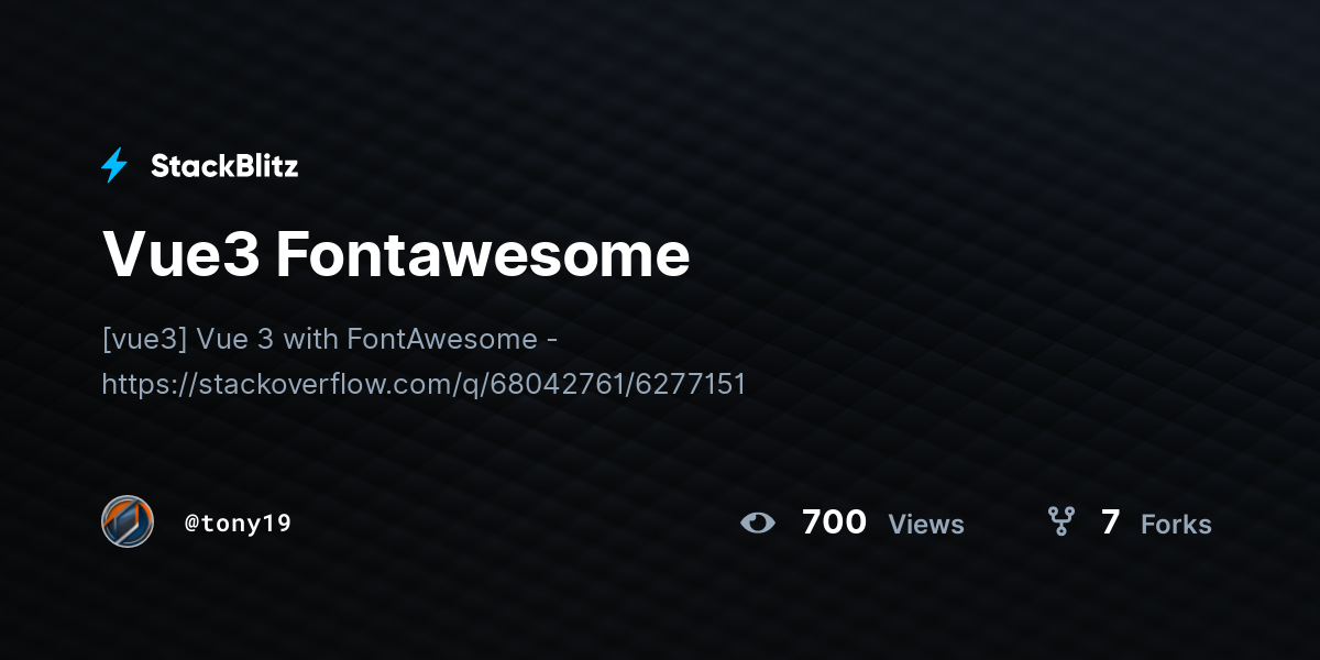 Vue3 Fontawesome - StackBlitz