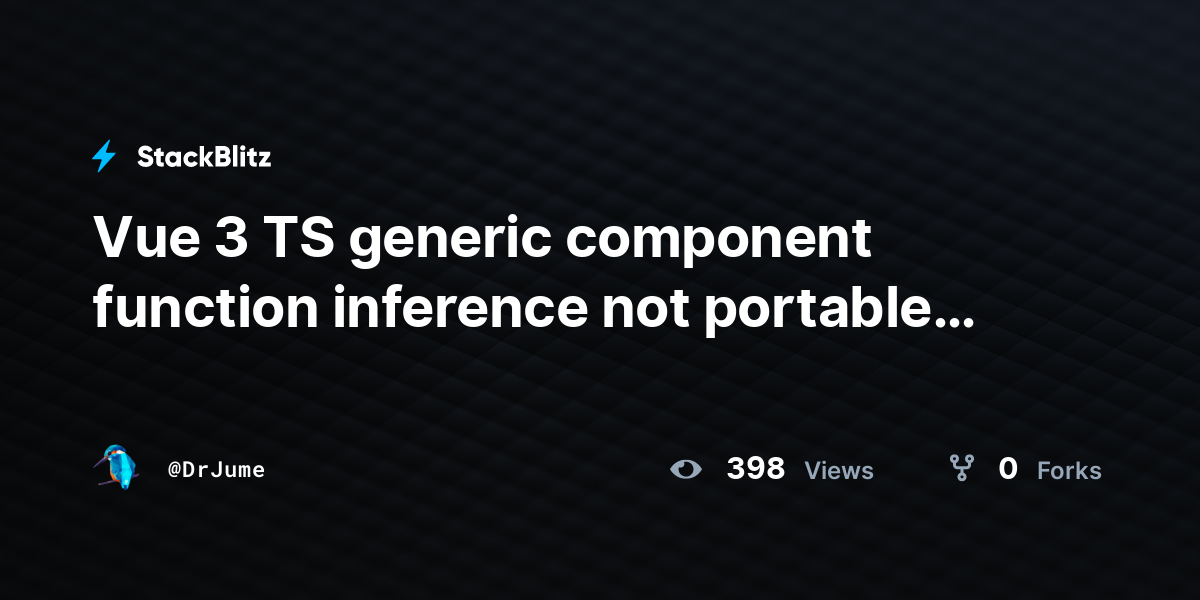 Vue 3 TS generic component function inference not portable without ...