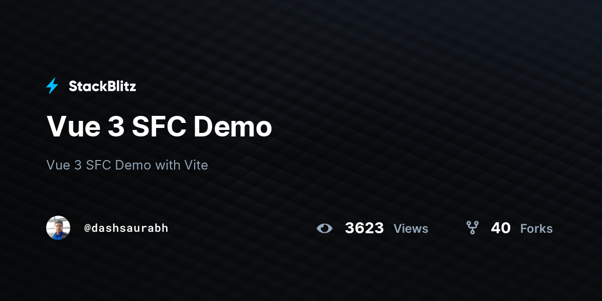 Vue 3 SFC Demo - StackBlitz