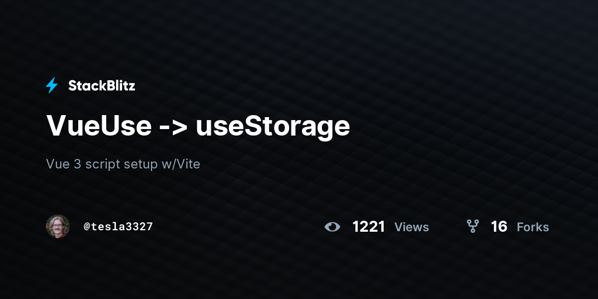 VueUse -> useStorage - StackBlitz