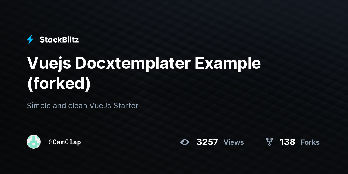 Vuejs Docxtemplater Example (forked) - StackBlitz