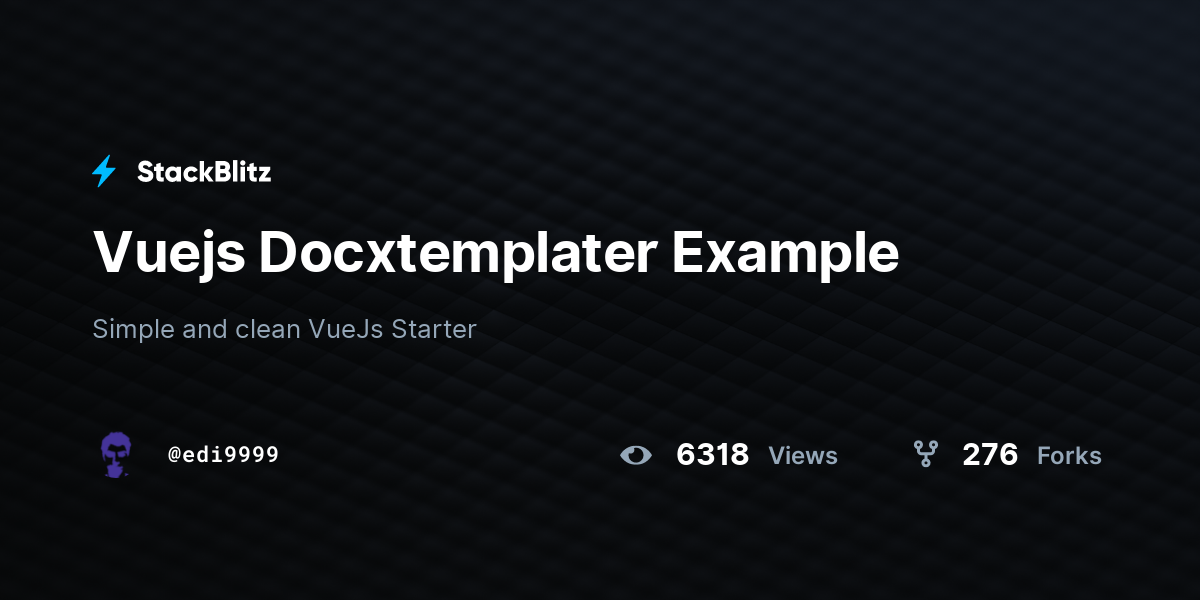 Vuejs Docxtemplater Example - StackBlitz