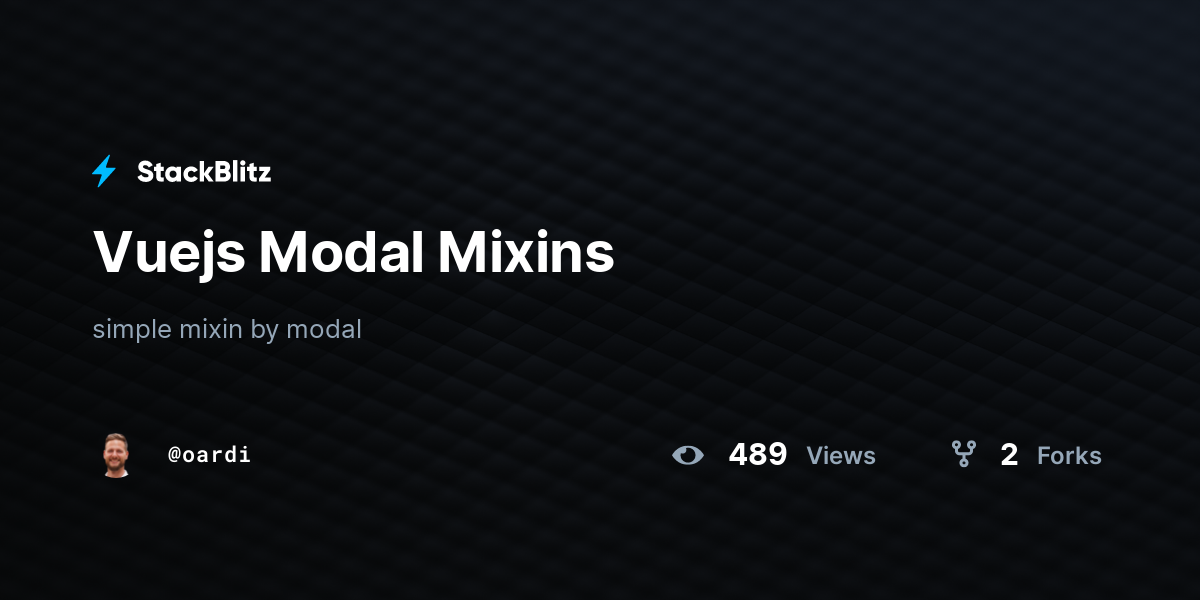 Vuejs Modal Mixins - StackBlitz