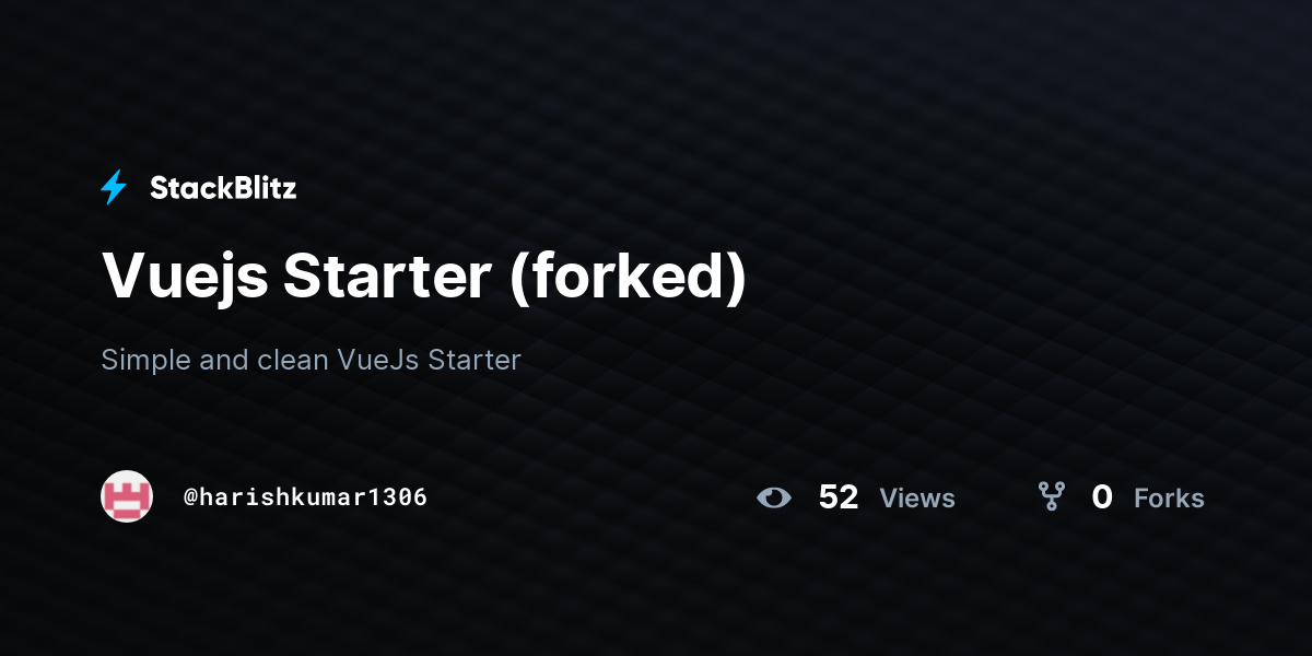 Vuejs Starter (forked) - StackBlitz