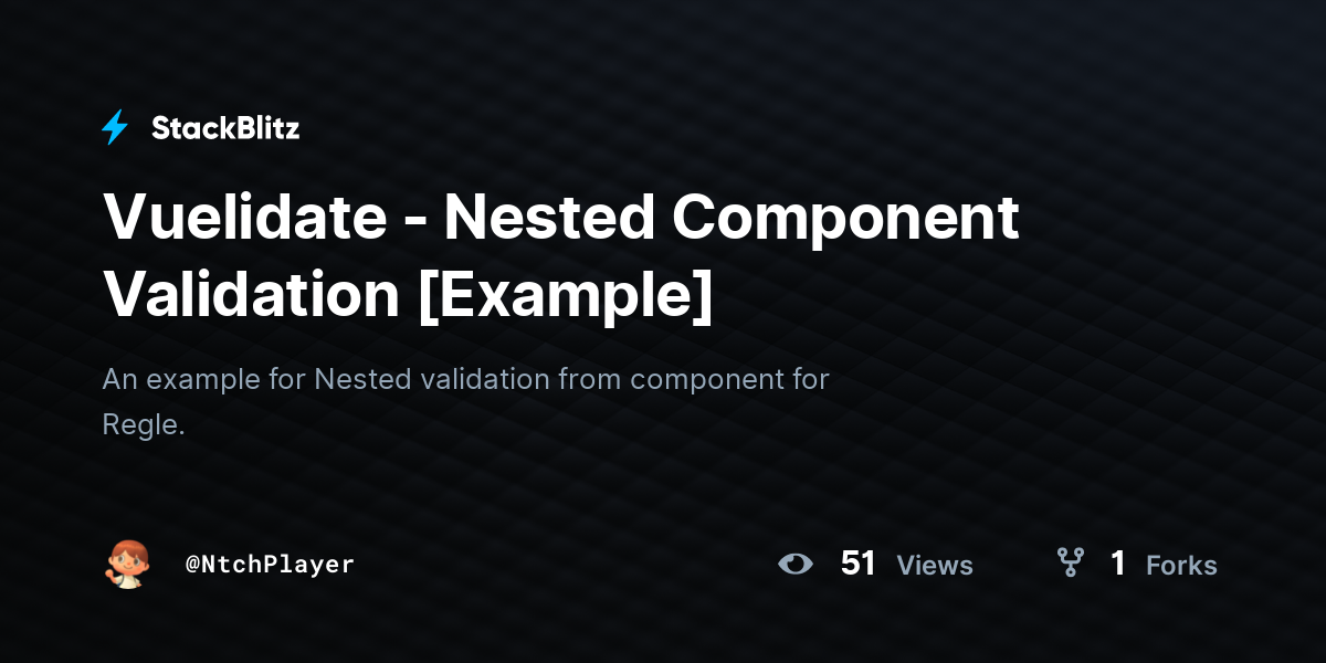 Vuelidate - Nested Component Validation [Example] - StackBlitz
