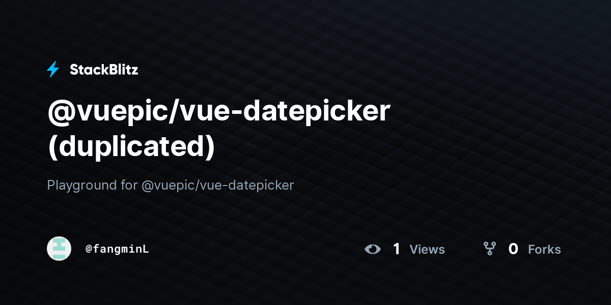 @vuepic/vue-datepicker (duplicated) - StackBlitz