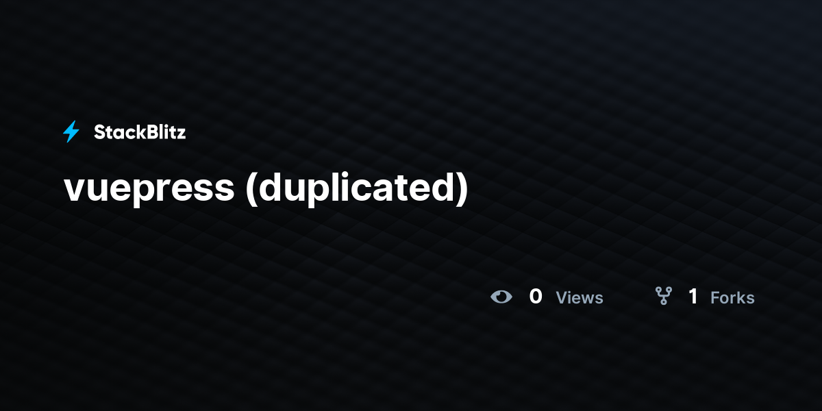vuepress (duplicated) - StackBlitz