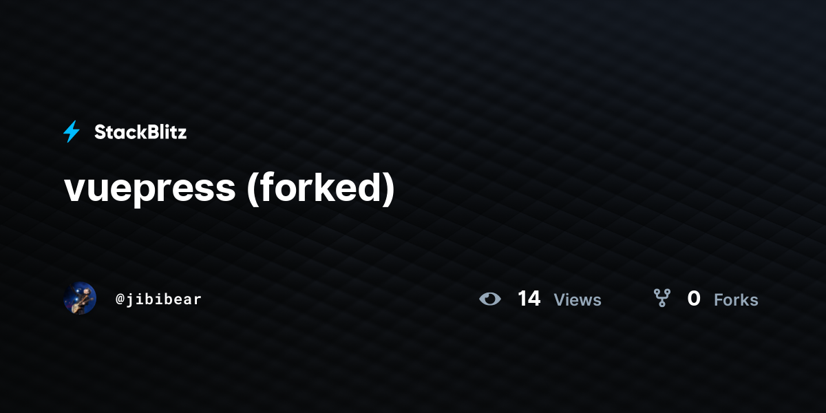 vuepress (forked) - StackBlitz