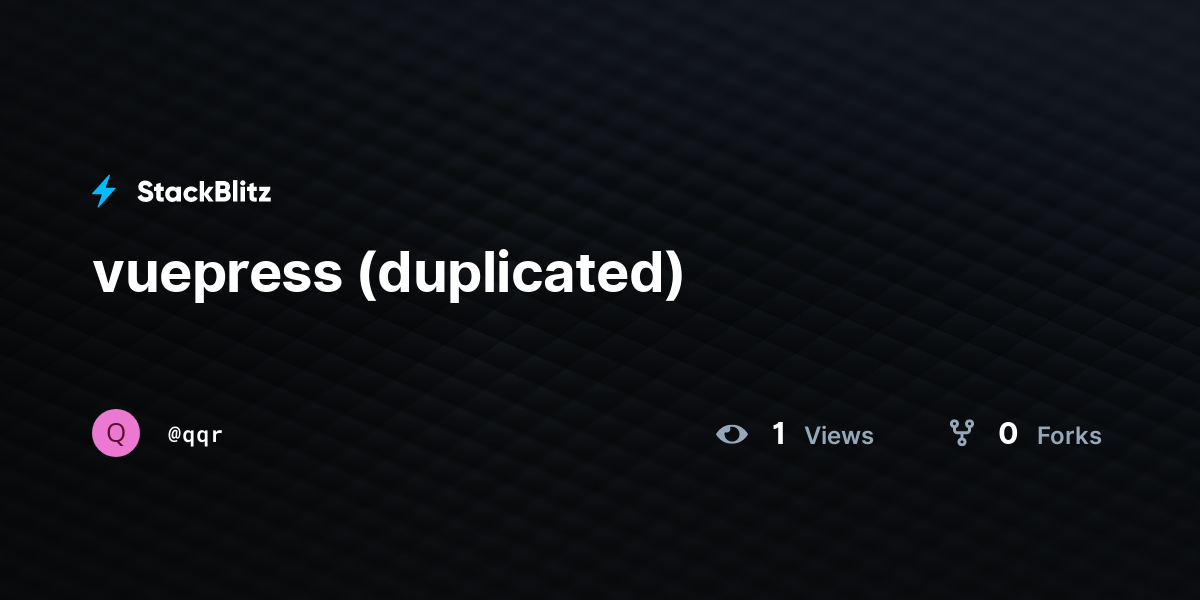 vuepress (duplicated) - StackBlitz