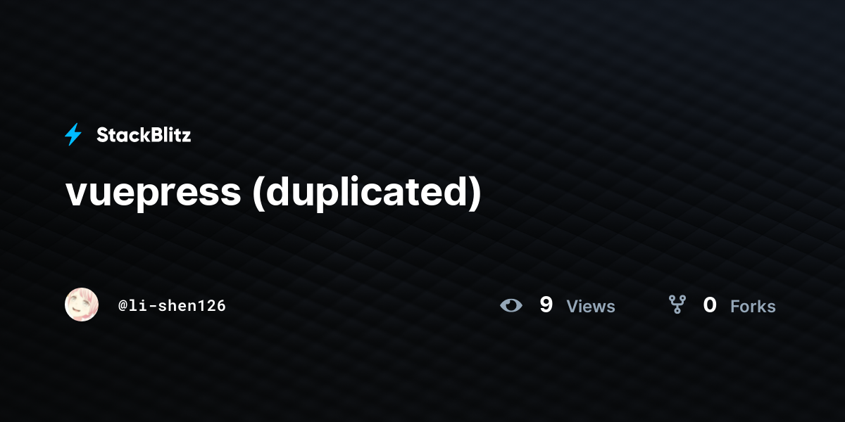vuepress (duplicated) - StackBlitz