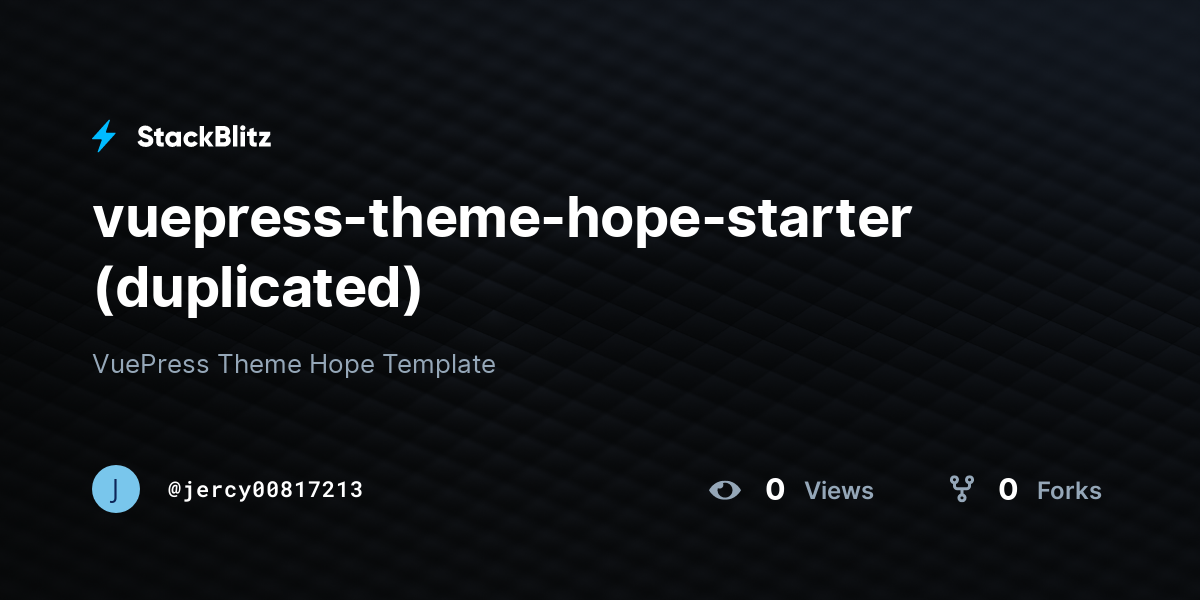 vuepress-theme-hope-starter (duplicated) - StackBlitz