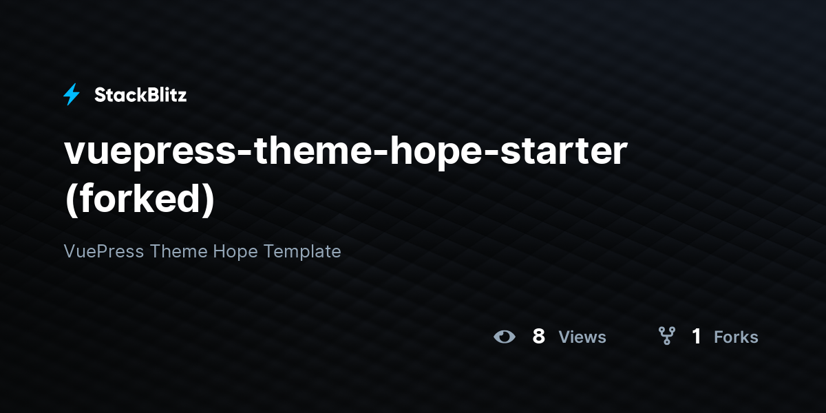 vuepress-theme-hope-starter (forked) - StackBlitz