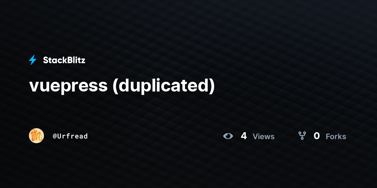 vuepress (duplicated) - StackBlitz