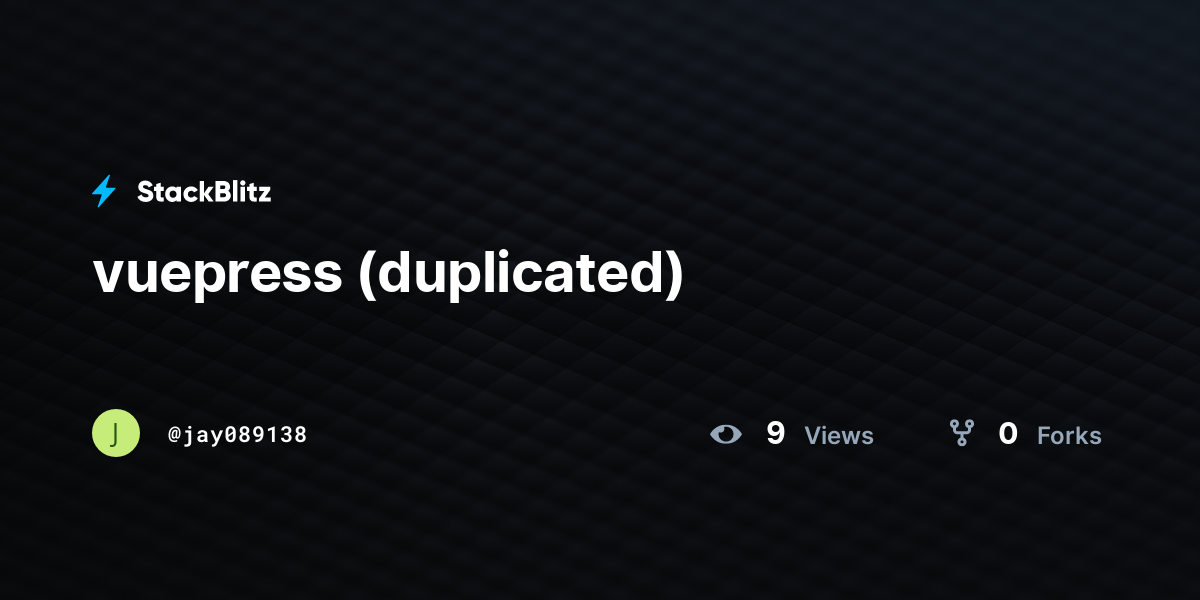 vuepress (duplicated) - StackBlitz
