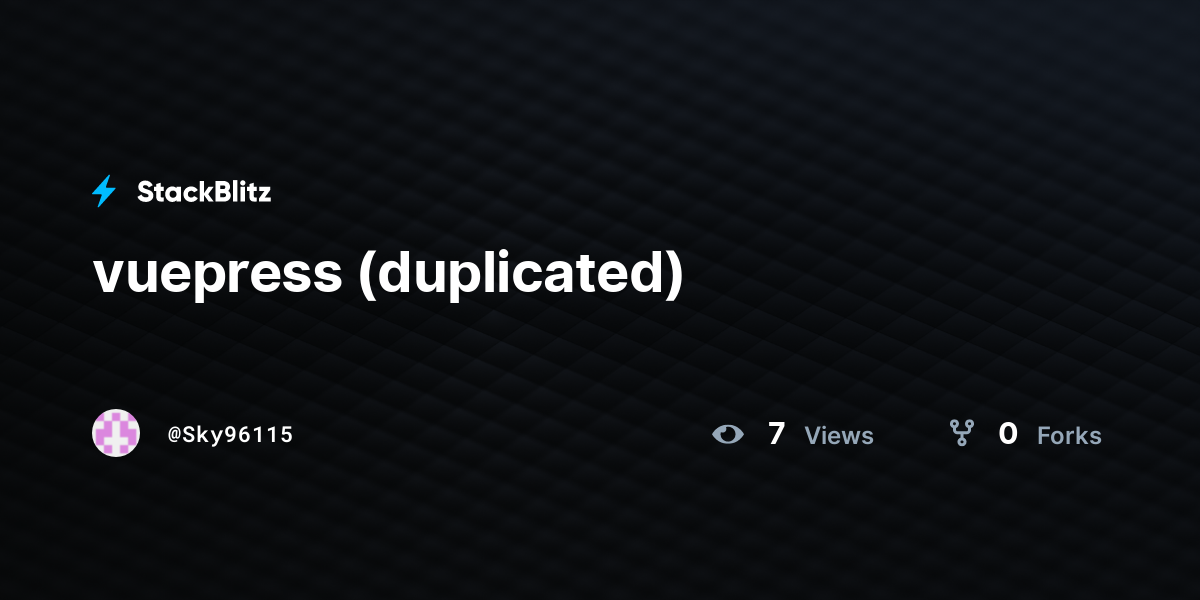 vuepress (duplicated) - StackBlitz