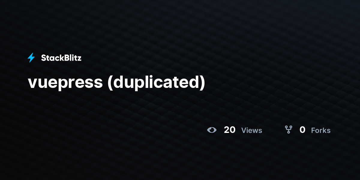 vuepress (duplicated) - StackBlitz