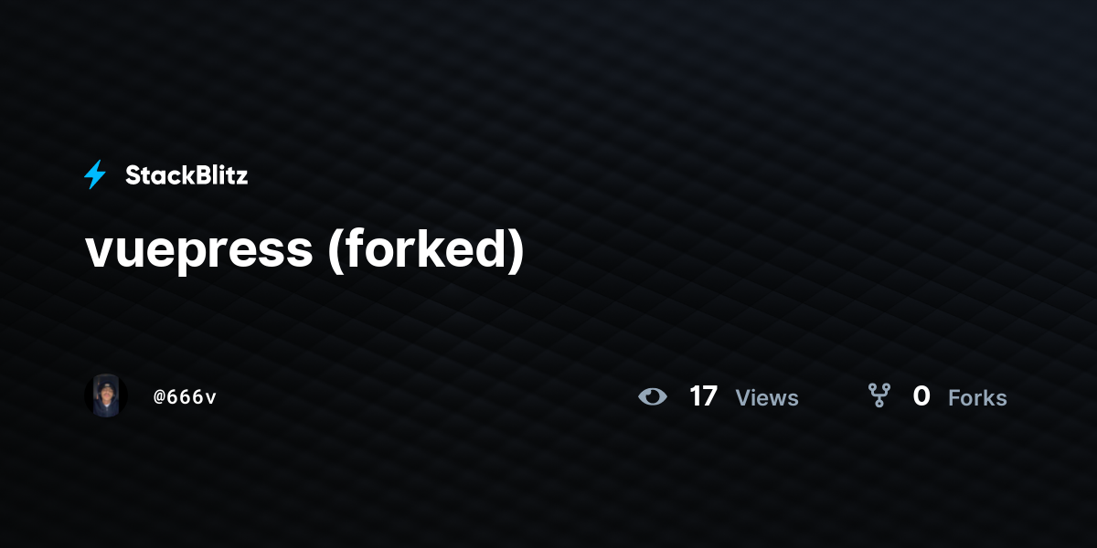 vuepress (forked) - StackBlitz