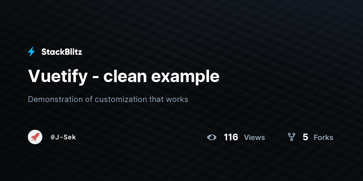 Vuetify - clean example - StackBlitz
