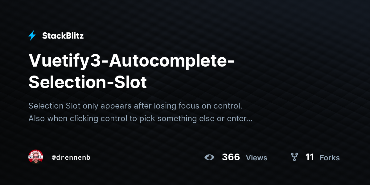 Vuetify3-Autocomplete-Selection-Slot - StackBlitz