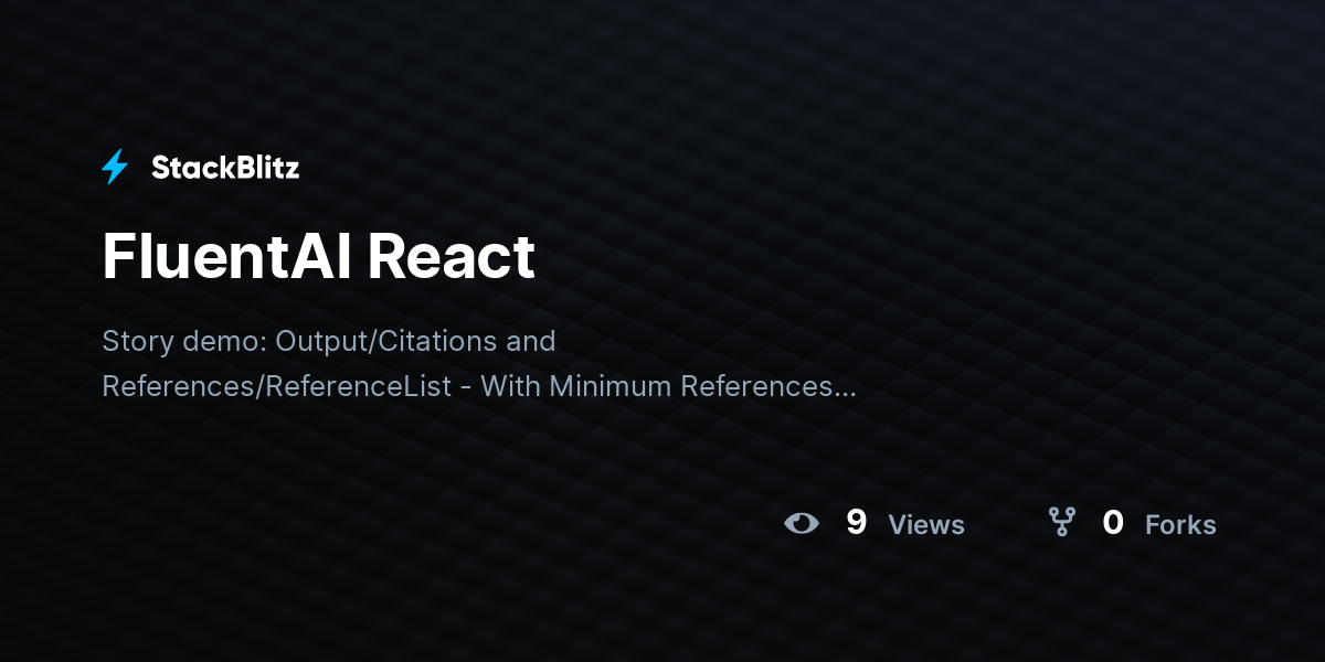 FluentAI React - StackBlitz