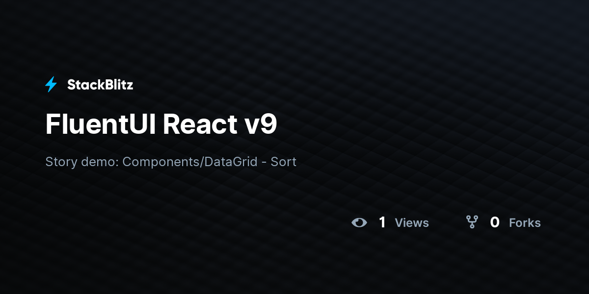 FluentUI React v9 - StackBlitz
