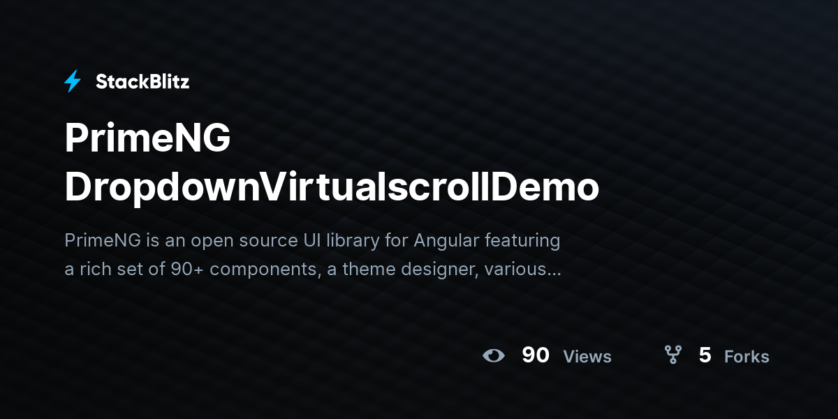 PrimeNG DropdownVirtualscrollDemo - StackBlitz