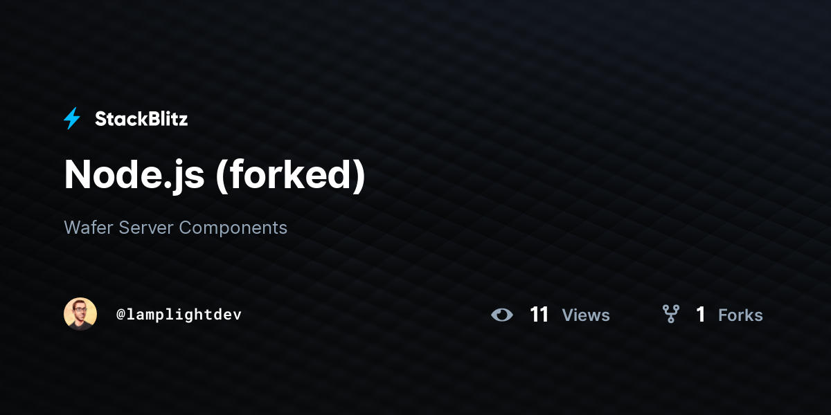 Node.js (forked) - StackBlitz