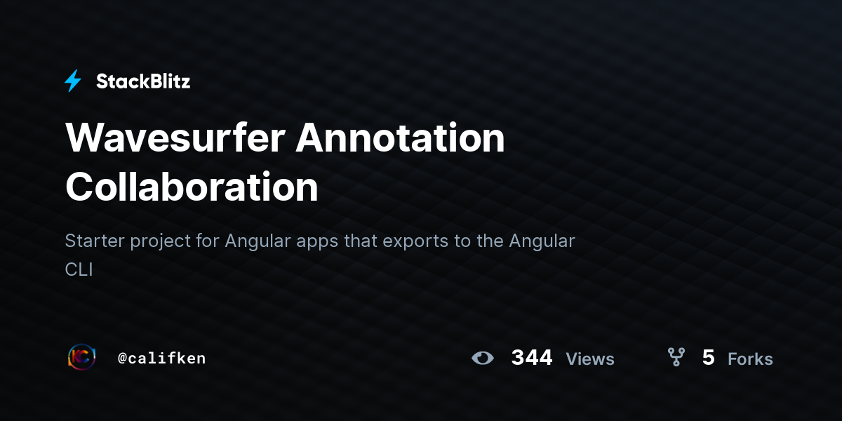 Wavesurfer Annotation Collaboration - StackBlitz