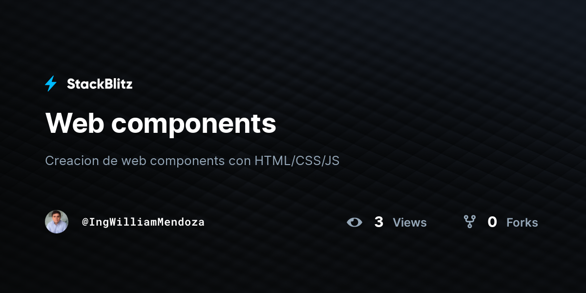 Web components - StackBlitz