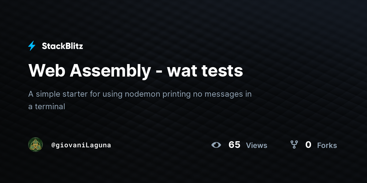 Web Assembly - wat tests - StackBlitz
