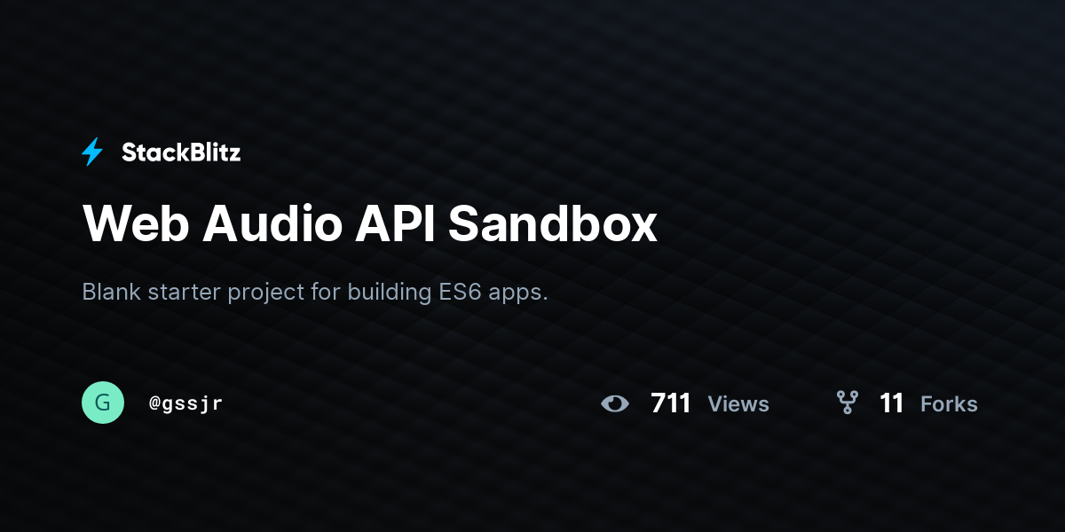 Web Audio API Sandbox - StackBlitz