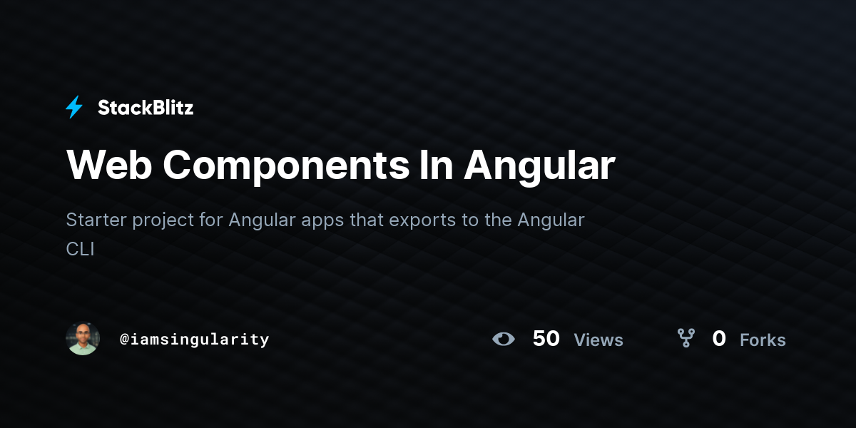 Web Components In Angular - StackBlitz
