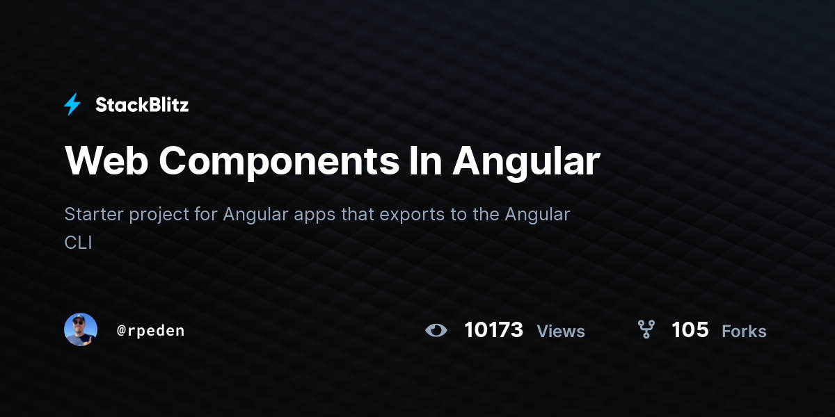 Web Components In Angular - StackBlitz
