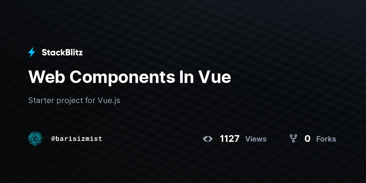 Web Components In Vue - StackBlitz