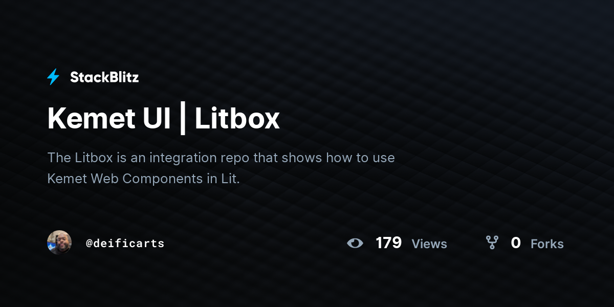 Kemet UI | Litbox - StackBlitz