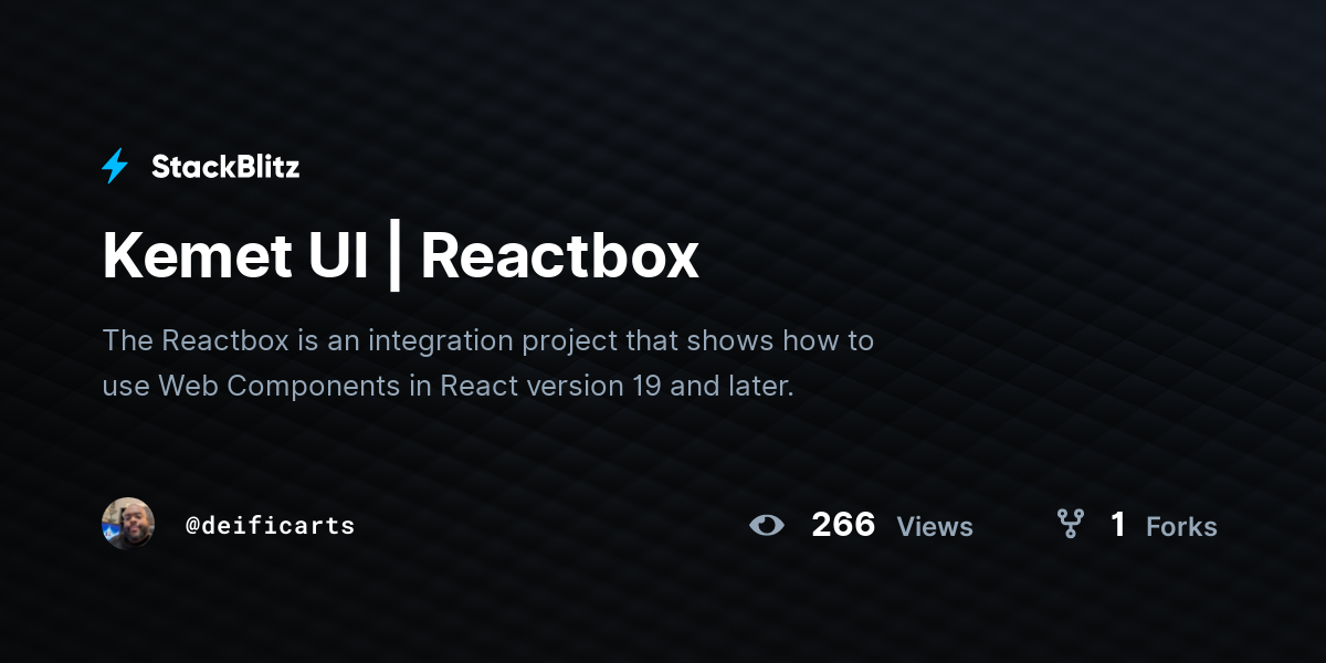Kemet UI | Reactbox - StackBlitz