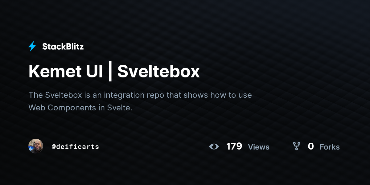 Kemet UI | Sveltebox - StackBlitz