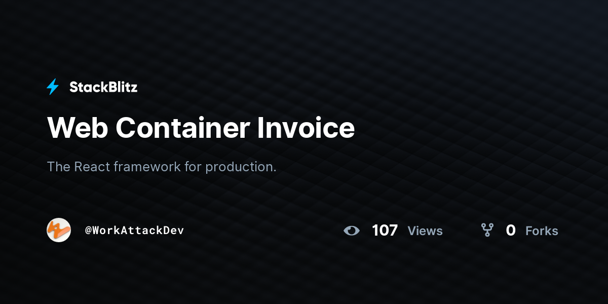 Web Container Invoice - StackBlitz
