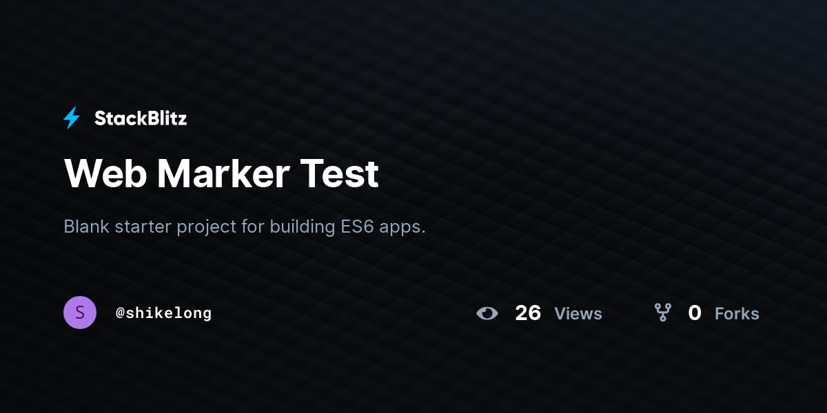 Web Marker Test - StackBlitz