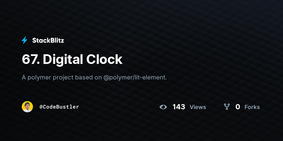 67. Digital Clock - StackBlitz