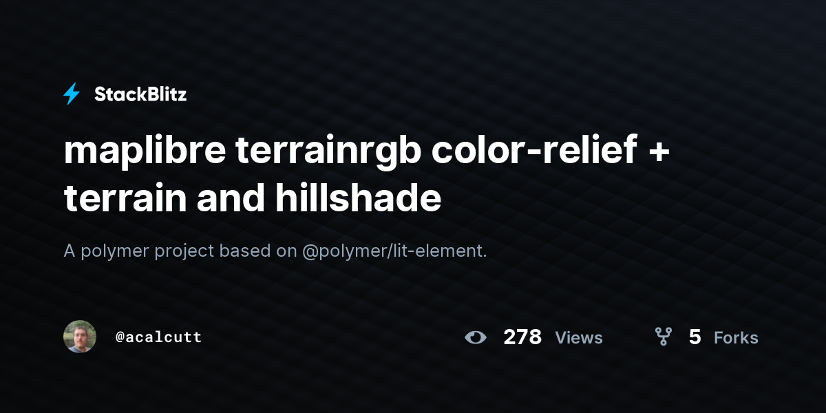 maplibre terrainrgb color-relief + terrain and hillshade - StackBlitz