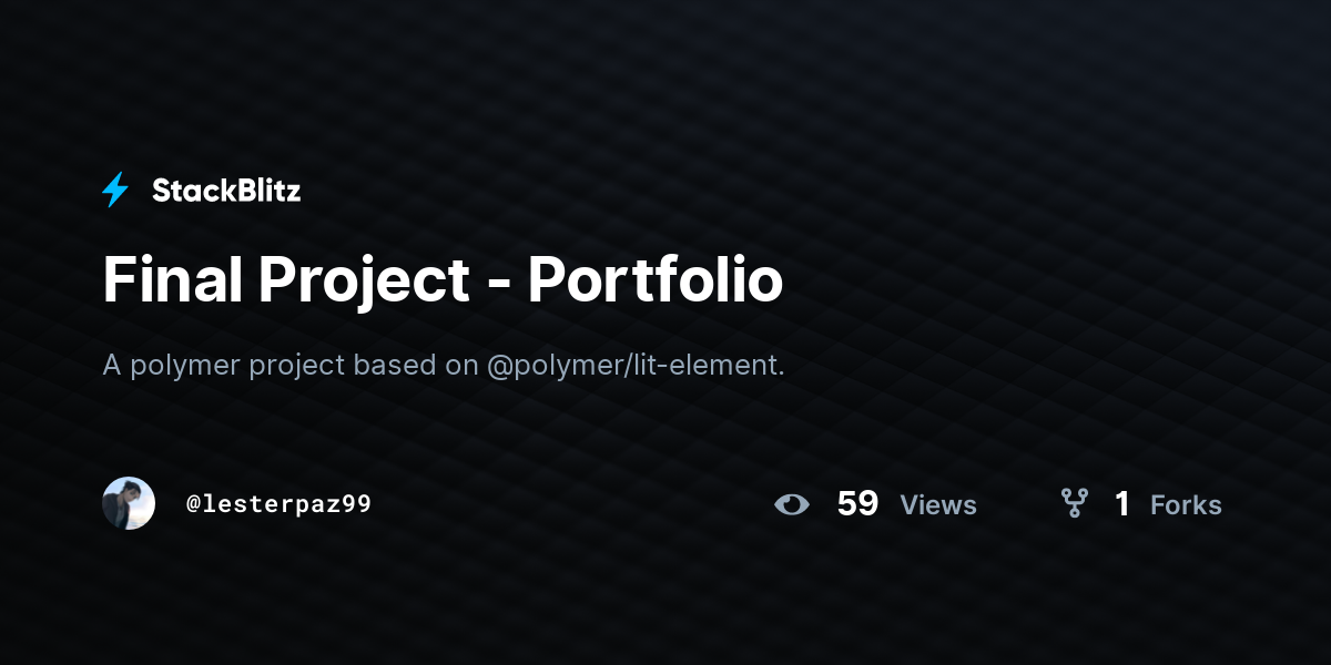 Final Project - Portfolio - StackBlitz