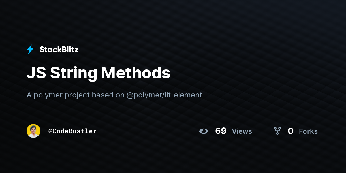 JS String Methods - StackBlitz