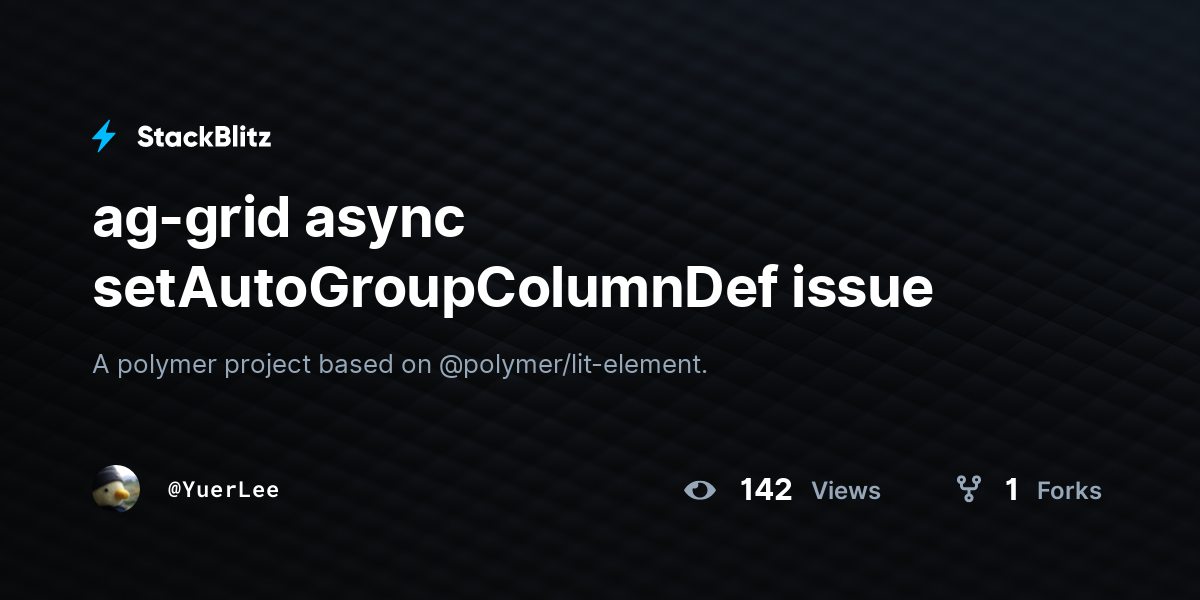 ag-grid async setAutoGroupColumnDef issue - StackBlitz