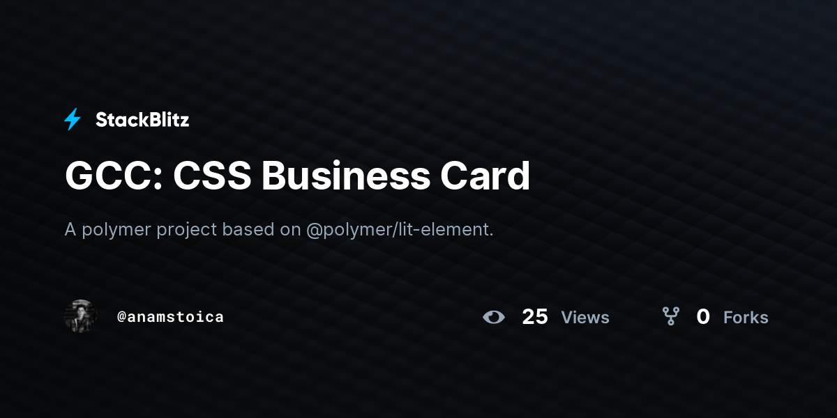 GCC: CSS Business Card - StackBlitz