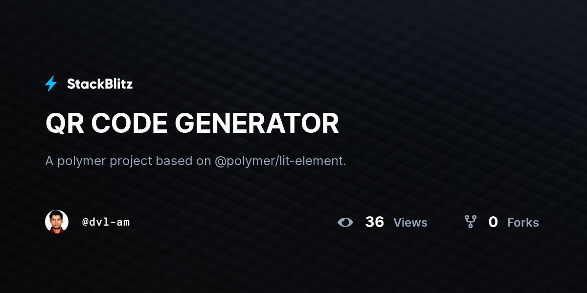 QR CODE GENERATOR - StackBlitz