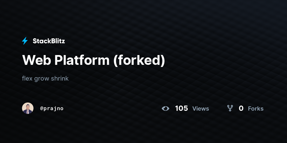 Web Platform (forked) - StackBlitz