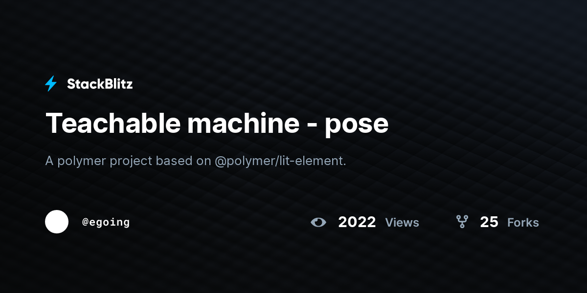 Teachable machine - pose - StackBlitz