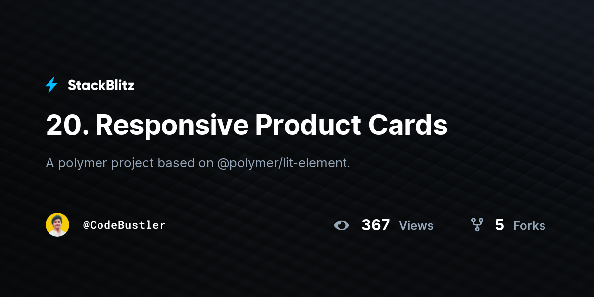 20. Responsive Product Cards - StackBlitz