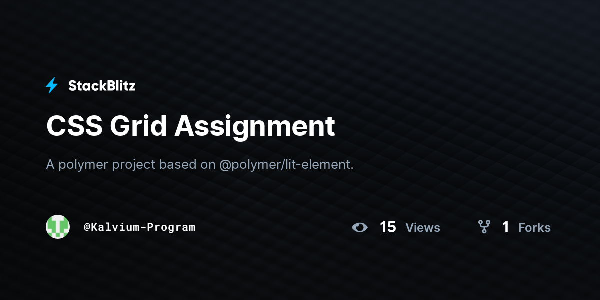 CSS Grid Assignment - StackBlitz